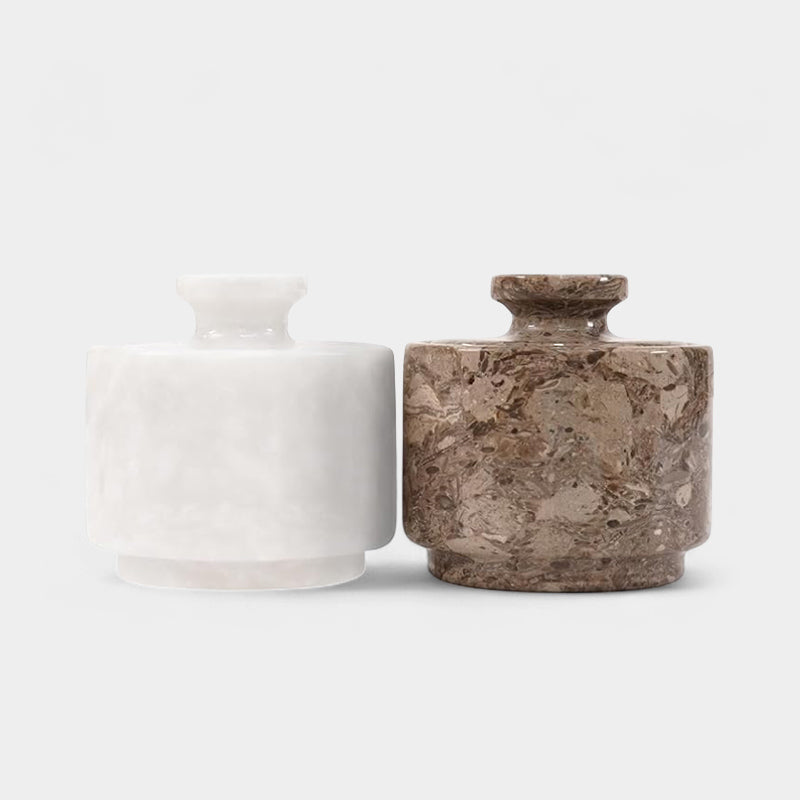 Handcrafted Marble Salt Cellar Set