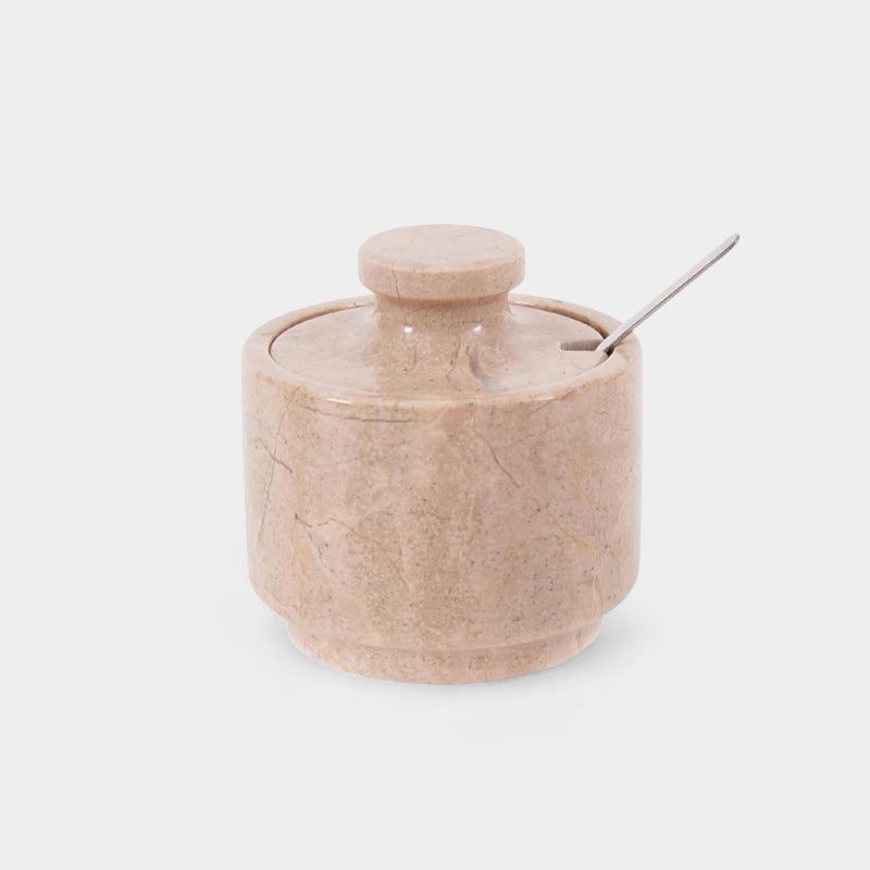 Marble Single Salt Cellar With Spoon