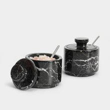 Load image into Gallery viewer, Handcrafted Marble Salt Cellar Set Of 2 With Spoons
