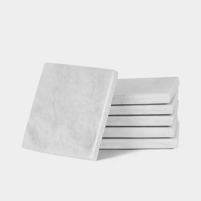 Marble Square Coaster Plates Set