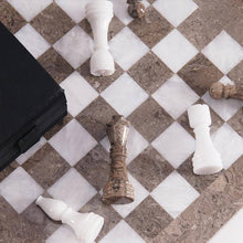 Load image into Gallery viewer, Marble 38cm Chess Set - Oceanic &amp; White
