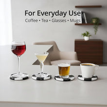 Load image into Gallery viewer, Round Coaster Plates Set of 4 - Checkers Design
