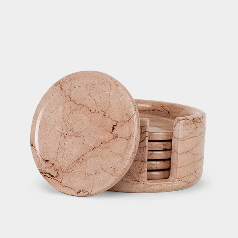 Marble Coaster Set with Holder