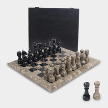 Load image into Gallery viewer, Marble 30cm Chess Set Oceanic &amp; Black
