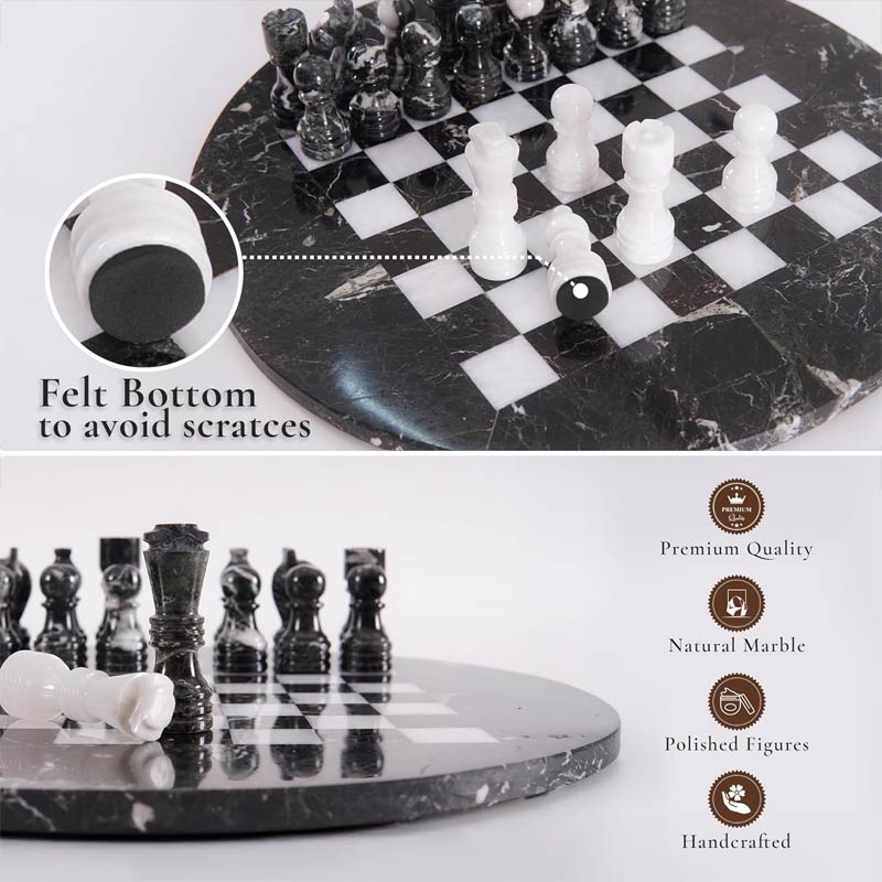 38 cm Round Chess Set With Standard Storage Box – Marbliss Homewares