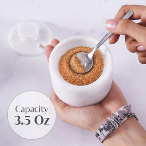 Marble Single Salt Cellar With Spoon