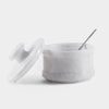Marble Salt Cellar With Lid & Spoon
