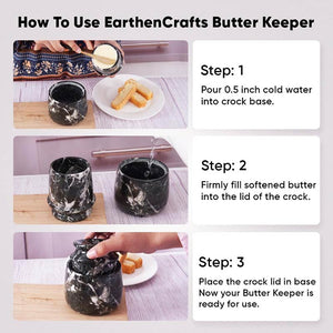 Marble Butter Keeper With Lid