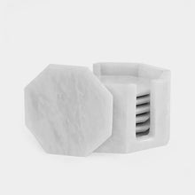 Load image into Gallery viewer, Marble Star Coasters Set Includes Elegant Holder
