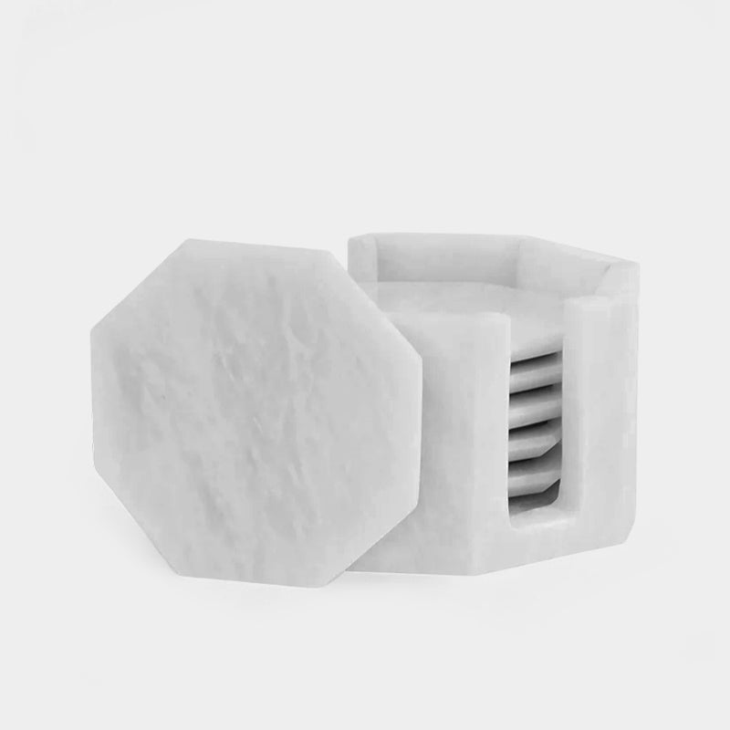 Marble Star Coasters Set Includes Elegant Holder