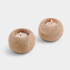 Set Of 2 Tealight Candle Holder (Travertine)