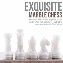 Load image into Gallery viewer, Marble 38cm Chess Set - Oceanic &amp; White
