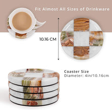 Load image into Gallery viewer, Round Coaster Plates Set of 4 - Checkers Design
