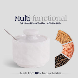 Marble Single Salt Cellar With Spoon