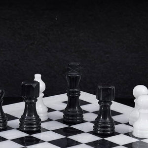 Marble 30cm Chess Set - White & Black