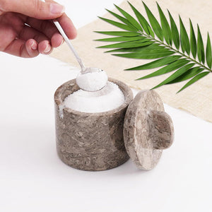 Marble Single Salt Cellar With Spoon
