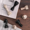 Chess Figures - Travertine and Black