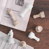 Chess Figures - Travertine and White