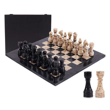 Load image into Gallery viewer, Marble 38cm Chess Set - Black &amp; Coral
