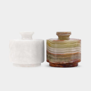 Handcrafted Marble Salt Cellar Set