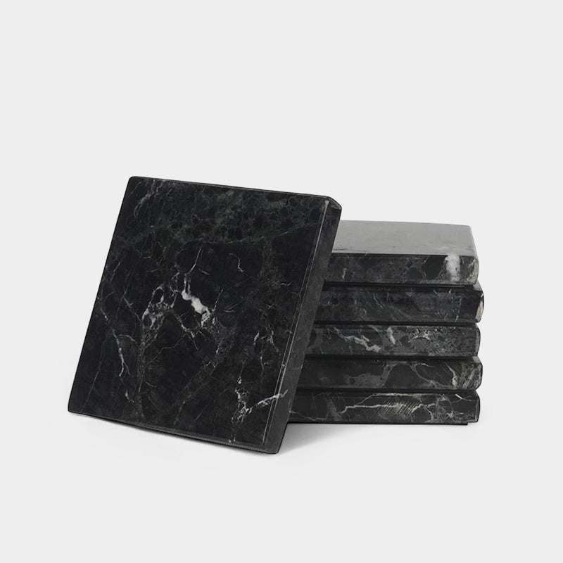 Marble Square Coaster Plates Set