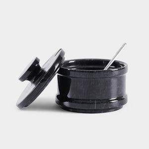 Marble Salt Cellar With Lid & Spoon