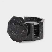 Load image into Gallery viewer, Marble Star Coasters Set Includes Elegant Holder
