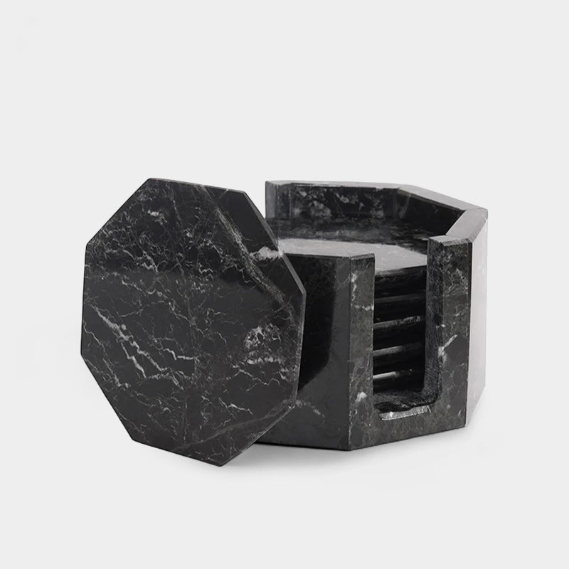 Marble Star Coasters Set Includes Elegant Holder