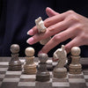 30cm Chess Set With Storage Box - Oceanic & Travertine