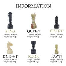 Load image into Gallery viewer, Marble 38cm Chess Set - Black &amp; Green
