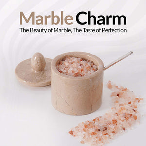 Marble Single Salt Cellar With Spoon