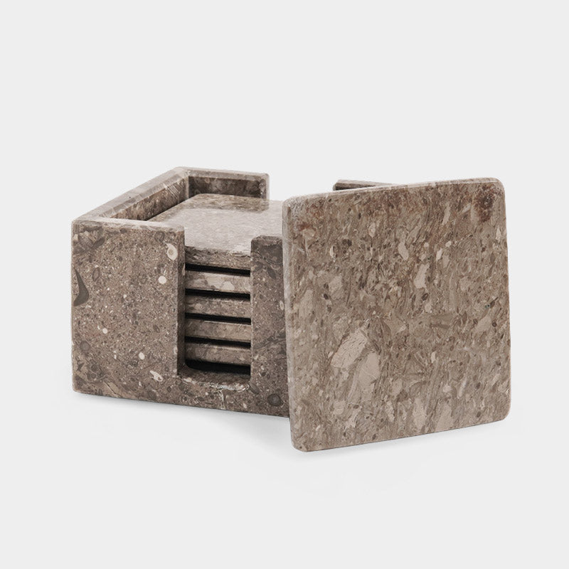 Marble Square Coasters Set