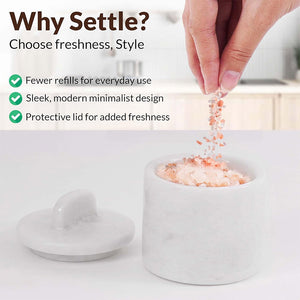 Marble Single Salt Cellar With Spoon