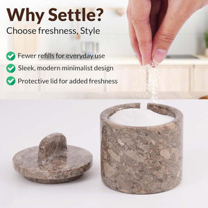 Marble Single Salt Cellar With Spoon