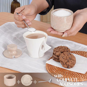 Marble Single Salt Cellar With Spoon