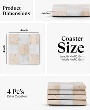 Load image into Gallery viewer, Marble Coasters Set of 4 - Checker Design
