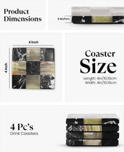 Load image into Gallery viewer, Marble Coasters Set of 4 - Checker Design
