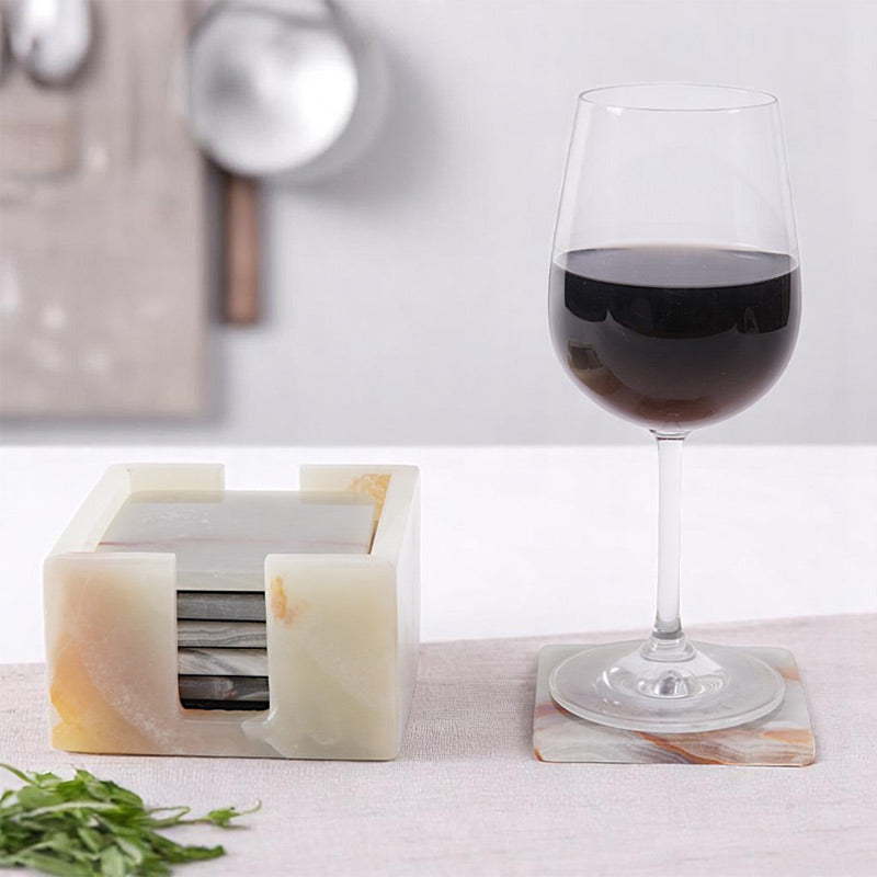 Marble Square Coasters Set