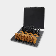 Load image into Gallery viewer, Marble 30cm Chess Set - Black &amp; Golden
