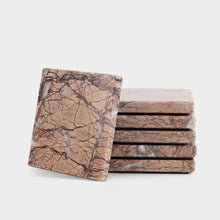Load image into Gallery viewer, Marble Square Coaster Plates Set
