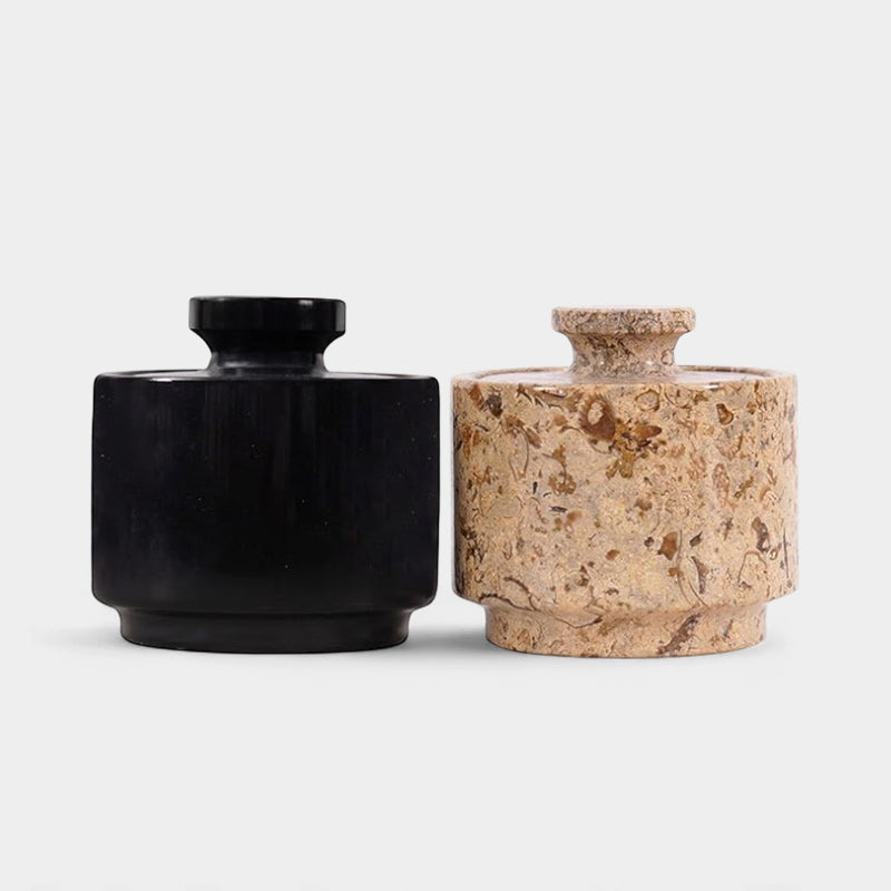 Handcrafted Marble Salt Cellar Set