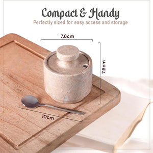 Marble Single Salt Cellar With Spoon