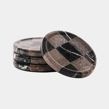 Load image into Gallery viewer, Round Coaster Plates Set of 4 - Checkers Design
