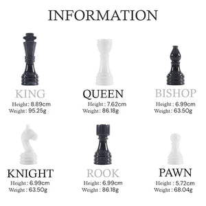 Marble 38cm Chess Set - Black & White