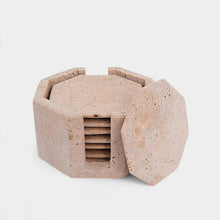 Load image into Gallery viewer, Marble Star Coasters Set Includes Elegant Holder

