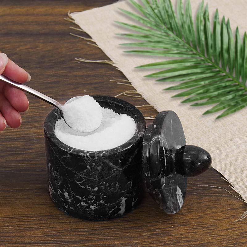 Marble Single Salt Cellar With Spoon