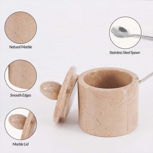 Marble Single Salt Cellar With Spoon