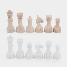 Load image into Gallery viewer, Chess Figures - Travertine and White
