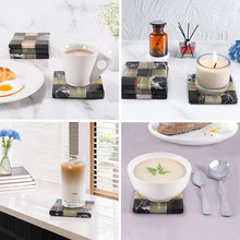 Load image into Gallery viewer, Marble Coasters Set of 4 - Checker Design
