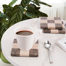 Load image into Gallery viewer, Marble Coasters Set of 4 - Checker Design
